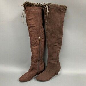 Colin Stuart Women's Boots Size 6 B Brown Faux Suede Wedge Heel